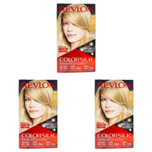 3x Revlon Colorsilk Permanent Hair Color Dye w/Keratin Treatment 81 Light Blonde - Picture 1 of 5