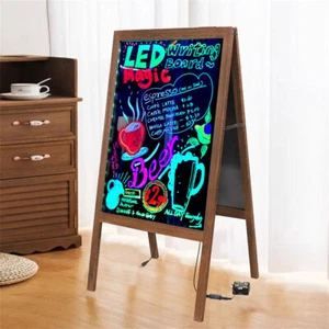 Large LED Magnetic Chalkboard Sandwich Board Restaurant Store Business Menu Sign - Picture 1 of 12