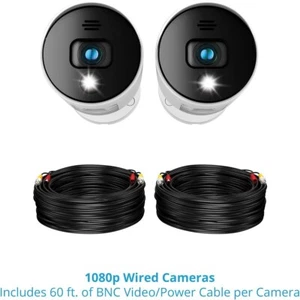 2er-Pack DP2LSA 1080P Bullet Kamera BNC fest verdrahtet Zusatzkamera Nachteule 60f Kabel - Bild 1 von 8