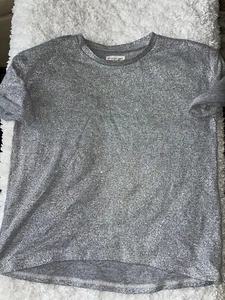 Tucker & Tate Girls Sz. 8/10 Silver Sparkle Short Sleeved Top. Cute, Fun - Picture 1 of 7