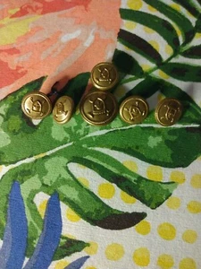 Lot (6) Polo Ralph Lauren Gold Tone Replacement Blazer Jacket Button Cuff Size - Picture 1 of 4