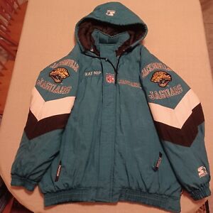 Vintage NFL Jacksonville Jaguars Starter Pro Line Size XL Puffer Hooded Jacket