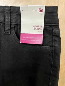 👖 Girls' SO™ High Rise Skinny Jeans - Size 11/30W Black NWT! - SHIPS FAST💨✅ - Picture 1 of 4