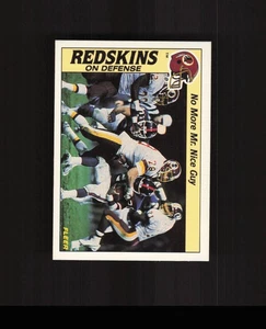 1988 Fleer Team Action #52 No More Mr. Nice Guy Redskins Football Card - Picture 1 of 2