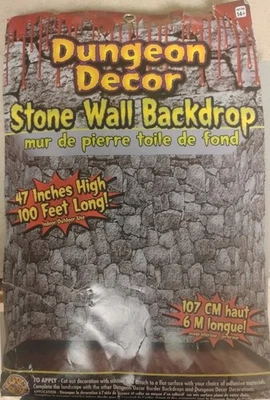 Decoración de mazmorras 100' ↔️ 47" ↕️ Rollo pared de piedra interior/exterior nuevo/caja abierta Foto 1 de 4