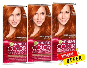 Garnier Color Sensation 7.40 Intense Amber Permanent Haarfarbe Creme 3er Pack - Bild 1 von 5