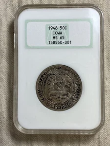 1946 Iowa Commemorative Half Dollar NGC MS 65 Mint Green Fatty Old Holder Crusty - Picture 1 of 8