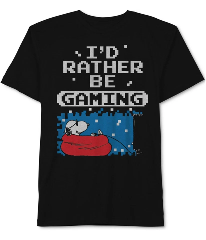 Camiseta gráfica Peanuts Boys I'd Rather be Gaming, negra, niños pequeños (4-7), 5 Foto 1 de 1