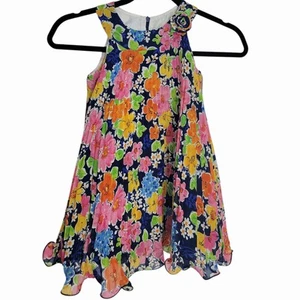 American Princess Mädchen Blumen ärmelloses Kleid Größe 4T - Bild 1 von 6