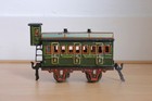 Uralte blech Märklin 1866 Abteilwagen Wagen Spur 0, RARE prewar tin railway car