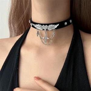 Black Daisy Choker Necklace Adjustable Gothic Tattoo Retro Lace Party Jewellery - Picture 1 of 6