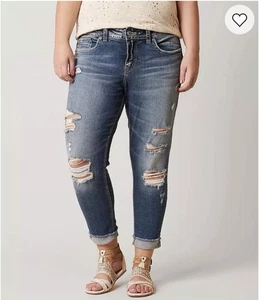 Nuevo con etiquetas Suki Skinny Crop plateado talla 16 - Imagen 1 de 8