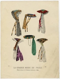 Antique Print-FASHION-HAT-BONNET-Anonymous-1868 - Picture 1 of 4