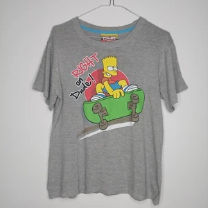 Bart Simpson Y2K Skateboard T-Shirt The Simpsons 2009 Size 14 Grey Tee - Picture 1 of 10