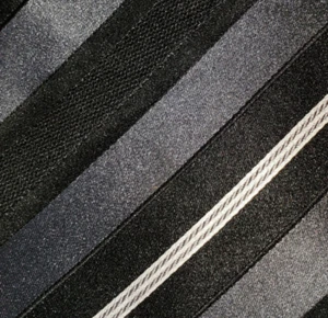 DONALD TRUMP ~ MENS SILK DRESS TIE ~ BLACK, GRAY, WHITE ~ STRIPED ~ 58" - Picture 1 of 4
