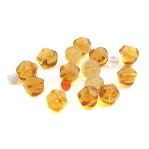 Lot (14) vintage Czech assorted topaz nugget glass beads 9/10mm - Picture 1 of 2