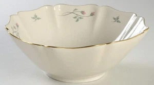 Lenox China Rose Manor Large Fluted Bowl Scalloped Edge Gold Trim - Picture 1 of 4