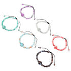  6 Pcs Glass Motion Sickness Braided Bracelet for Girls Kids Hooks Wall