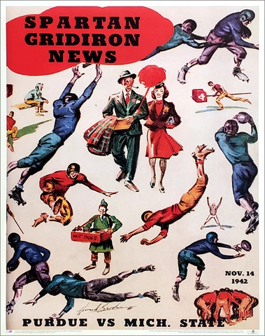 Michigan State Spartans Football 1942 Vintage Program Cover 22x28 POSTER Print Cover