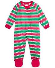 Family PJs Infant Crushed It One Piece Pajamas Red Green Stripe 18 Mos