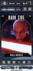 Topps Star Wars Digital Card Trader Dark Side 2 Asajj Ventress Insert - Picture 1 of 1