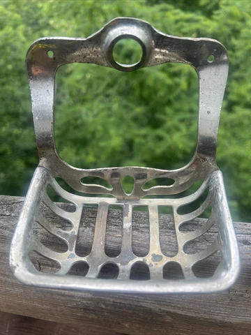 Antique Nickel Brass Soap Dish Sponge Holder PM CO Vtg Cover