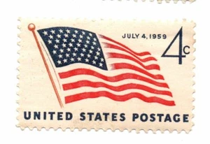 Scott 1132 49 Star Flag 1959 sello original goma 4 centavos (a5) - Imagen 1 de 2