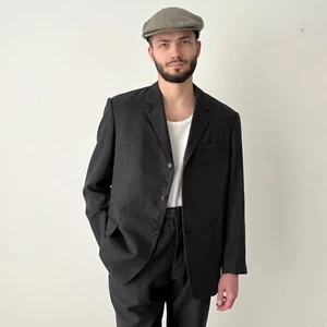 1960s Vintage German Style Gray Single Breasted Three Buttons Suit Size M/L - Picture 1 of 10