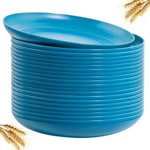 LIYH 20 PCS Wheat Straw Plates - 9 Inch Unbreakable Dinner Dishwasher - Picture 1 of 9