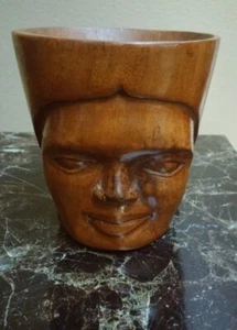 VINTAGE HEAD MUG HAND CARVED   - Picture 1 of 5