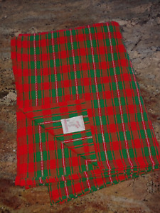 Shukas Masai Acrylic Red Green Plaid Blanket 60x80"