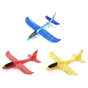 Fits For 19" Airplane Toys, Large Hand Throwing Gilded Foam Plane (Red+Blue+Yell - Picture 1 of 4