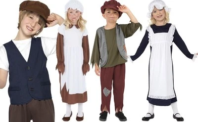 Niños Pobres Victoriano Elegante Vestido Disfraz y Sombrero Niñas o Niños Nuevo por Smiffys Foto 1 de 2