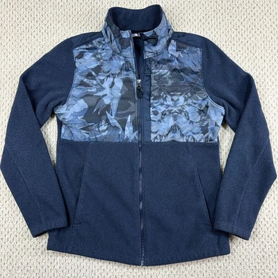 The North Face Jacket Womens Medium Blue Floral Denali Fleece Full Zip Mock Neck - Image 1 of 4