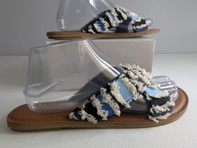 Sandalias cruzadas Toms Viv azul marino cupé de mezclilla talla W 8 Foto 1 de 4
