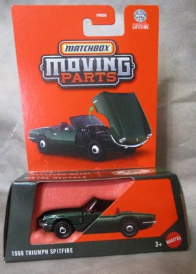 Matchbox Moving Parts 1969 Triumph Spitfire Dark Green  1/64 scale diecast - Image 1 of 2