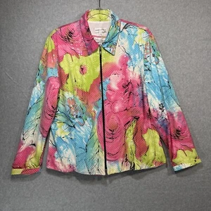 Draper’s & Damon’s Womens Multicolor Jacket Floral; With Matching Tank; Size L - Picture 1 of 16