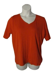 Chico's 2 (L) Orangish Red "The Ultimate Tee" Knit Shirt Top - Picture 1 of 3
