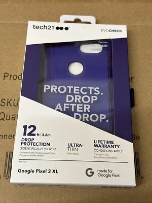 Tech 21 Evo Check Gel Case GooglePixel 3XL Ultra Violet Purple T21 - 6271 - Image 1 of 2
