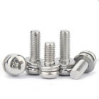 M1.6 M2-M8 304 Stainless Steel Cross Recessed Pan Head Screw With Washer Gasket