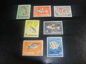 Singapur 1962 Sc#53-59 juego de peces montado sin montar o nunca montado XF - Imagen 1 de 1