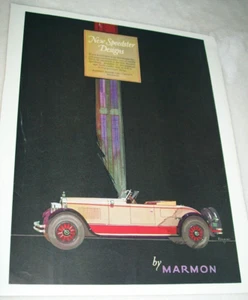 1926 Marmon Speedster lrg-mag car ad-art deco-Indianapolis IN-Paul Gerding illus - Picture 1 of 1