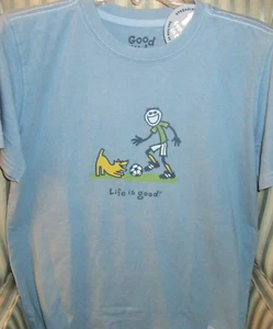 NWT!LIFE IS GOOD "GOOD KID "YOUTH S/S TEE.."JAKE & ROCKET "SOCCER" ..(12-14) - Picture 1 of 4