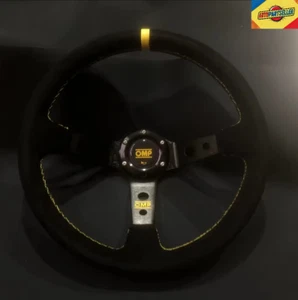 VOLANTE A CALICE SPORTIVO OMP UNIVERSALE 350MM IN PELLE SCAMOSCIATA STILE RALLY - Foto 1 di 8