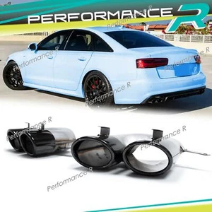 Tubos de escape negros para AUDI A6 C7 Avant Limo S Line 15-18 Facelift - Imagen 1 de 12