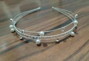 Ladies Pearl Headband Hairband Crystal Head Band Hair Hoop Accessories UK - Picture 1 of 3