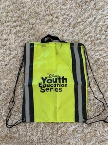 Disney Youth Education Series Drawstring Backpack Black Silver Neon Green NEW - Picture 1 of 3