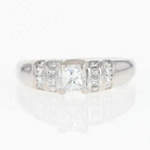 .79ctw Princess Cut Diamond with Accents Engagement Ring Platinum Size 7.25 - Picture 1 of 7