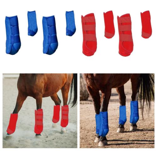 4x Horse Boots Leg Wraps Adjustable Support Professional Leg Guard Leg