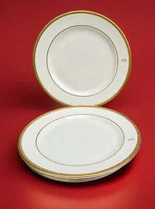 Mayer China Co Beaver Falls PA Gold Trim Dinner Plates Restaurantware Set Of 4 - Picture 1 of 11